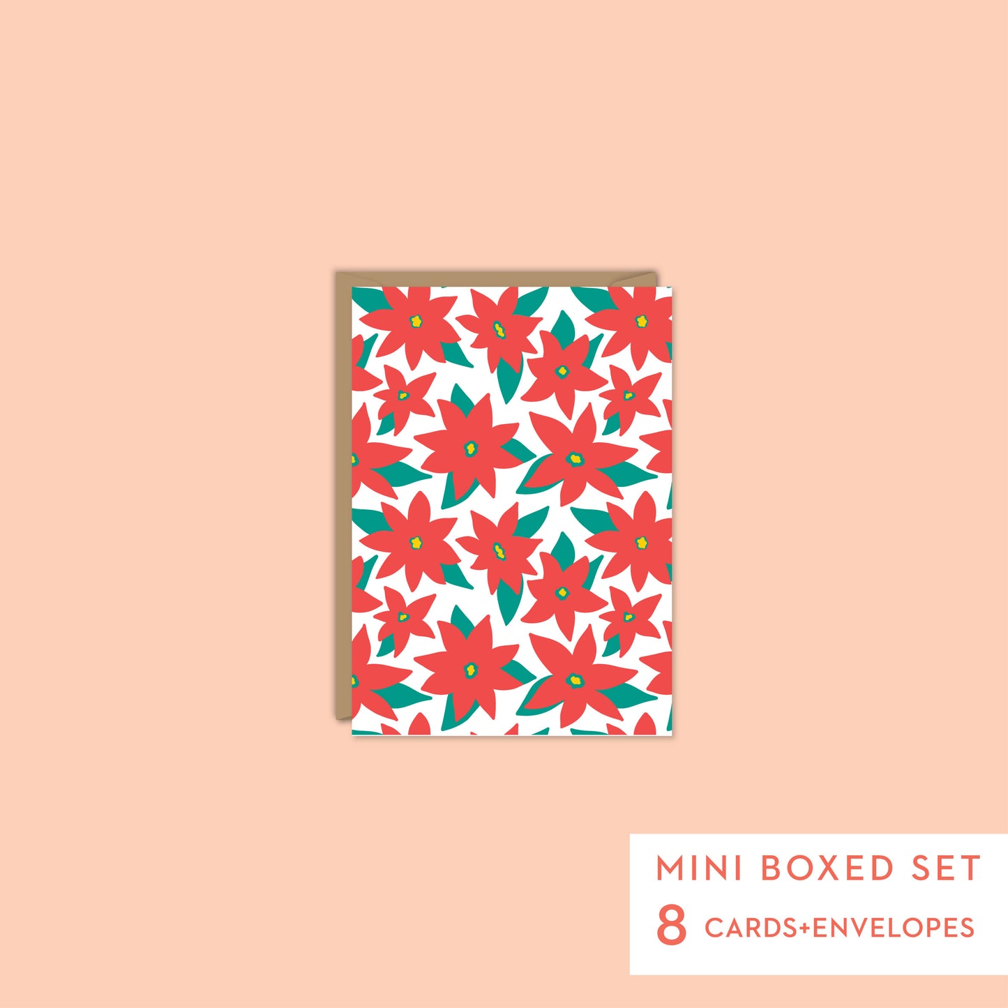 MODERN POINSETTIA-Mini Boxed Set of 8 cards