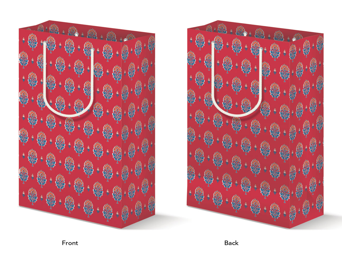 Block Print Ditsy Floral Gift Bag