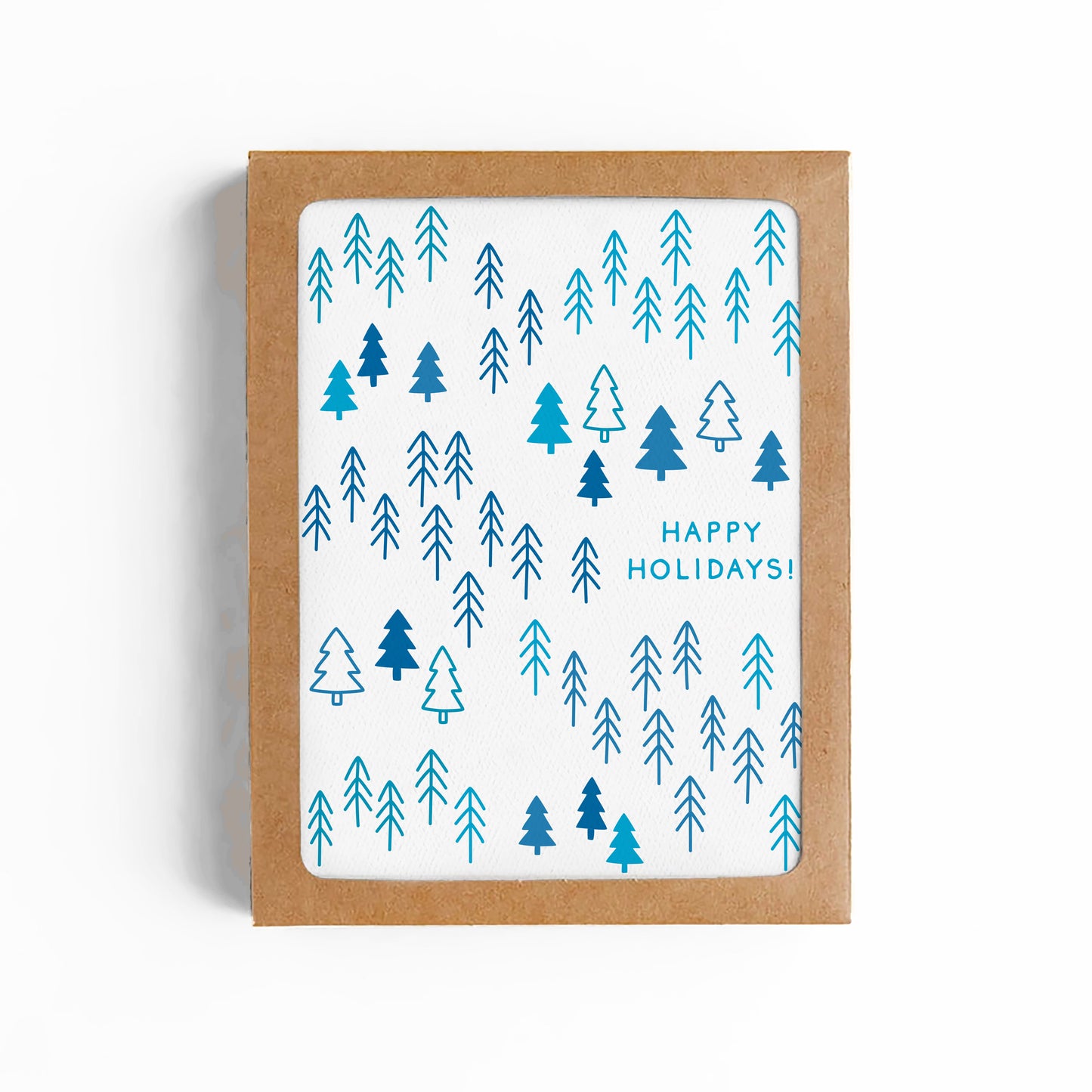 WOODLAND FOREST Happy Holidays Card-BOXED SET OF 8