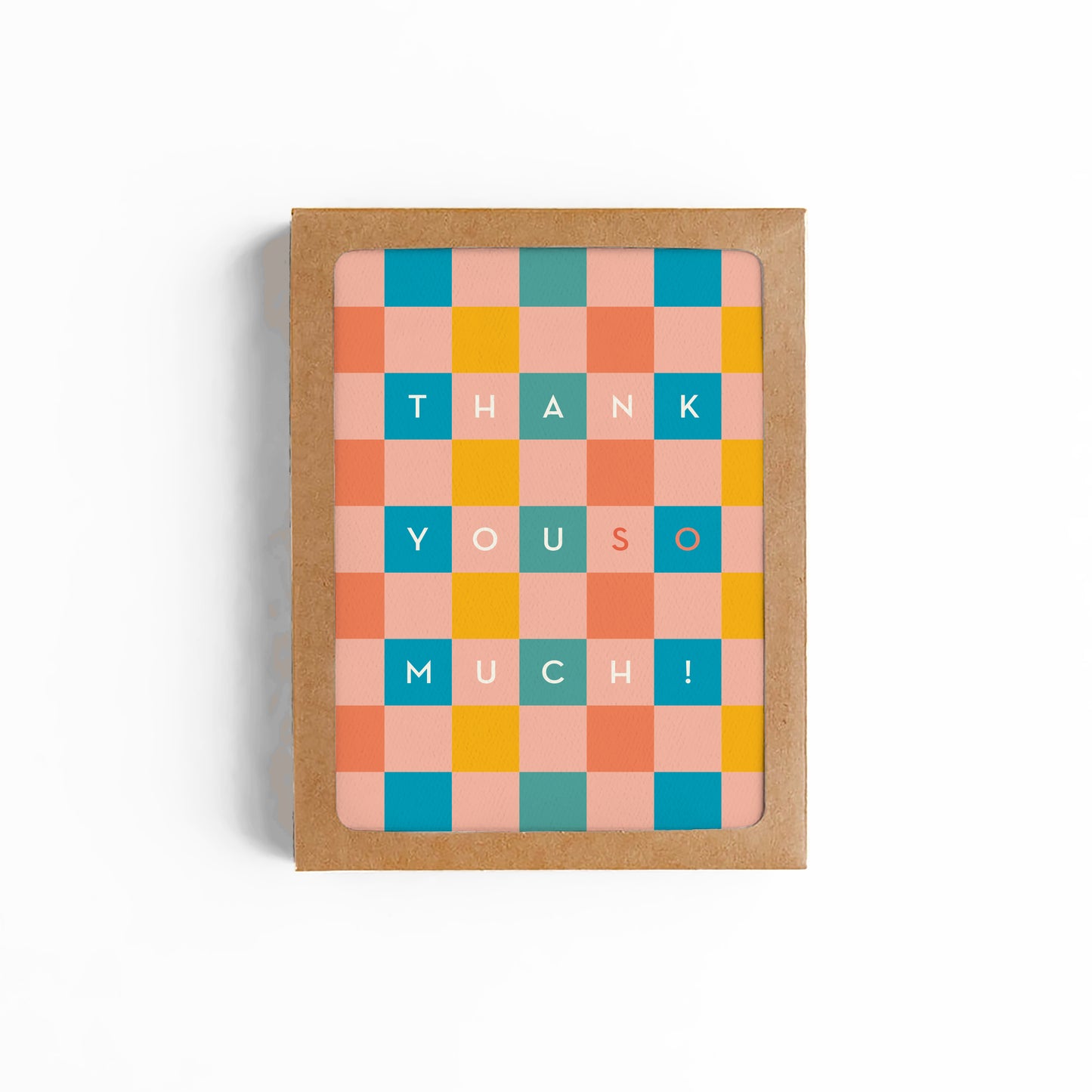 THANK YOU SO MUCH RETRO CHECKERBOARD CARD-BOXED SET OF 8