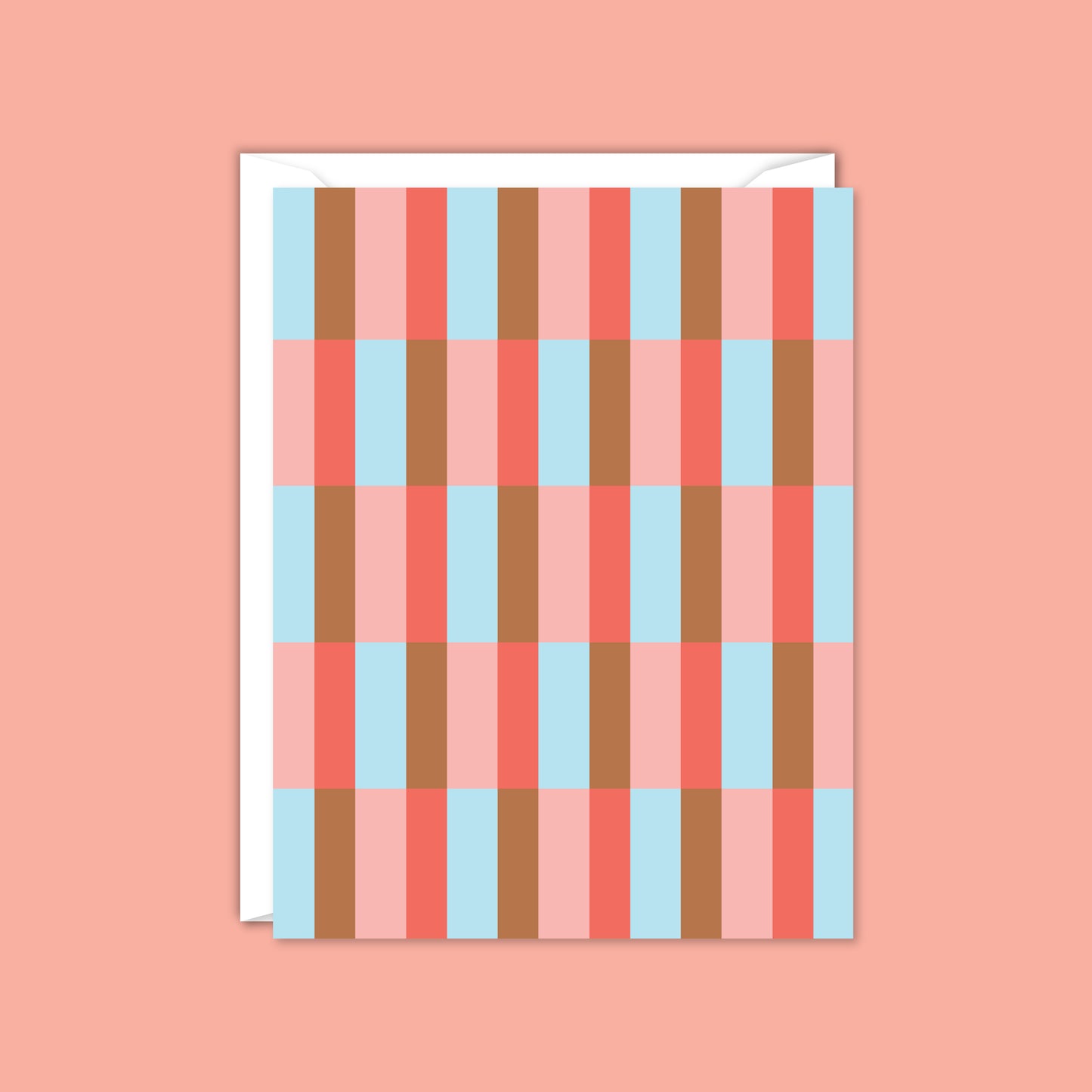 RETRO STRIPED CHECKERS BLANK CARD