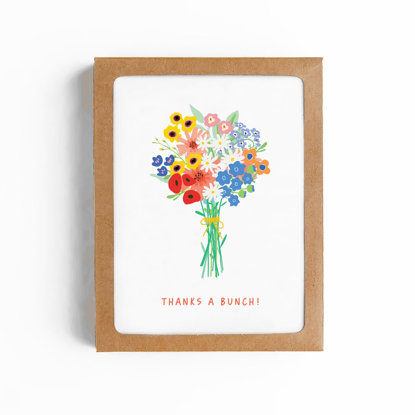 THANKS A BUNCH WILDFLOWER BOUQUET CARD-BOXED SET OF 8