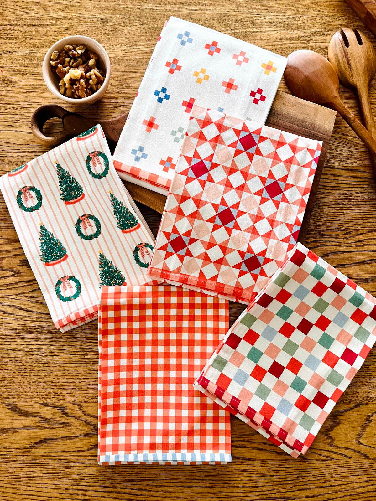 Merry Squares Quilt Tea Towel