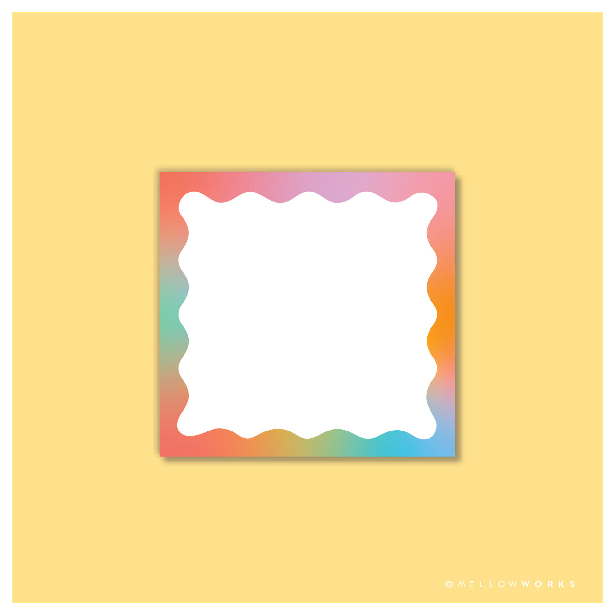 Wavy Rainbow Border Sticky Pad