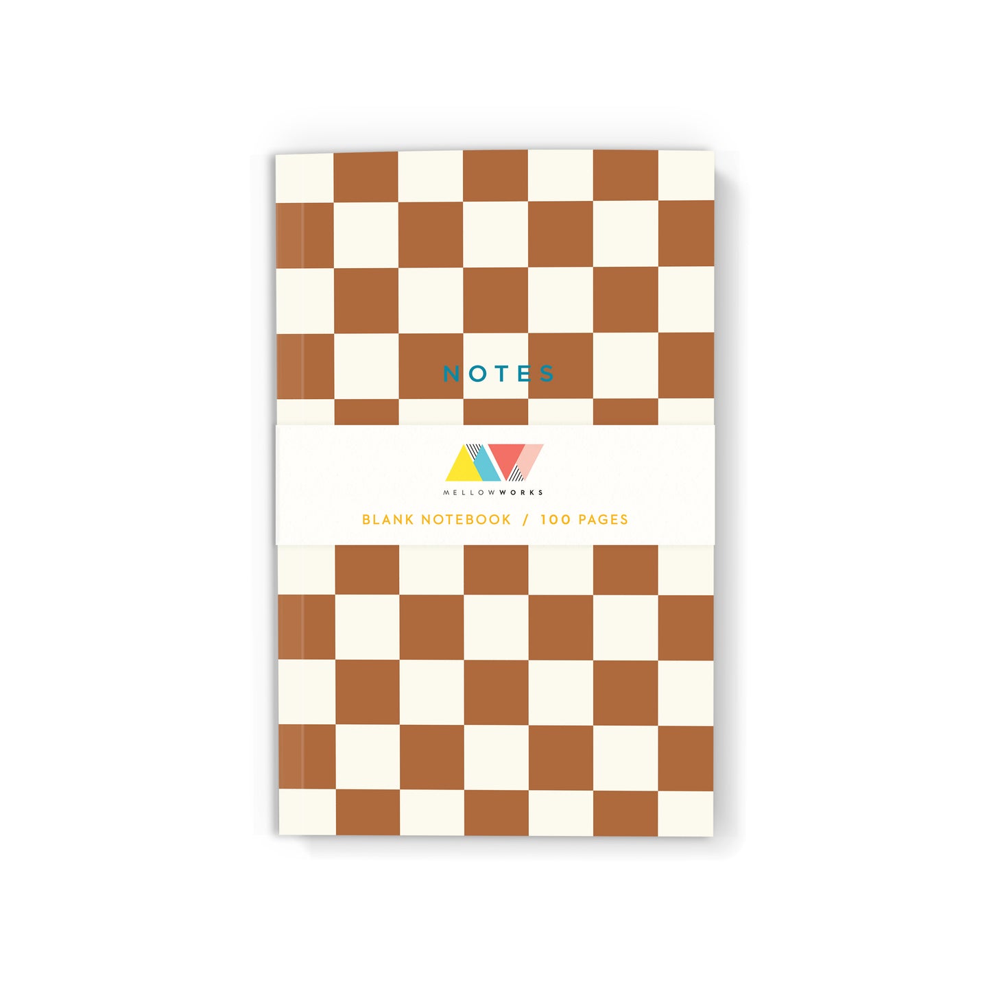 BROWN CHECKERBOARD NOTEBOOK - Blank Pages