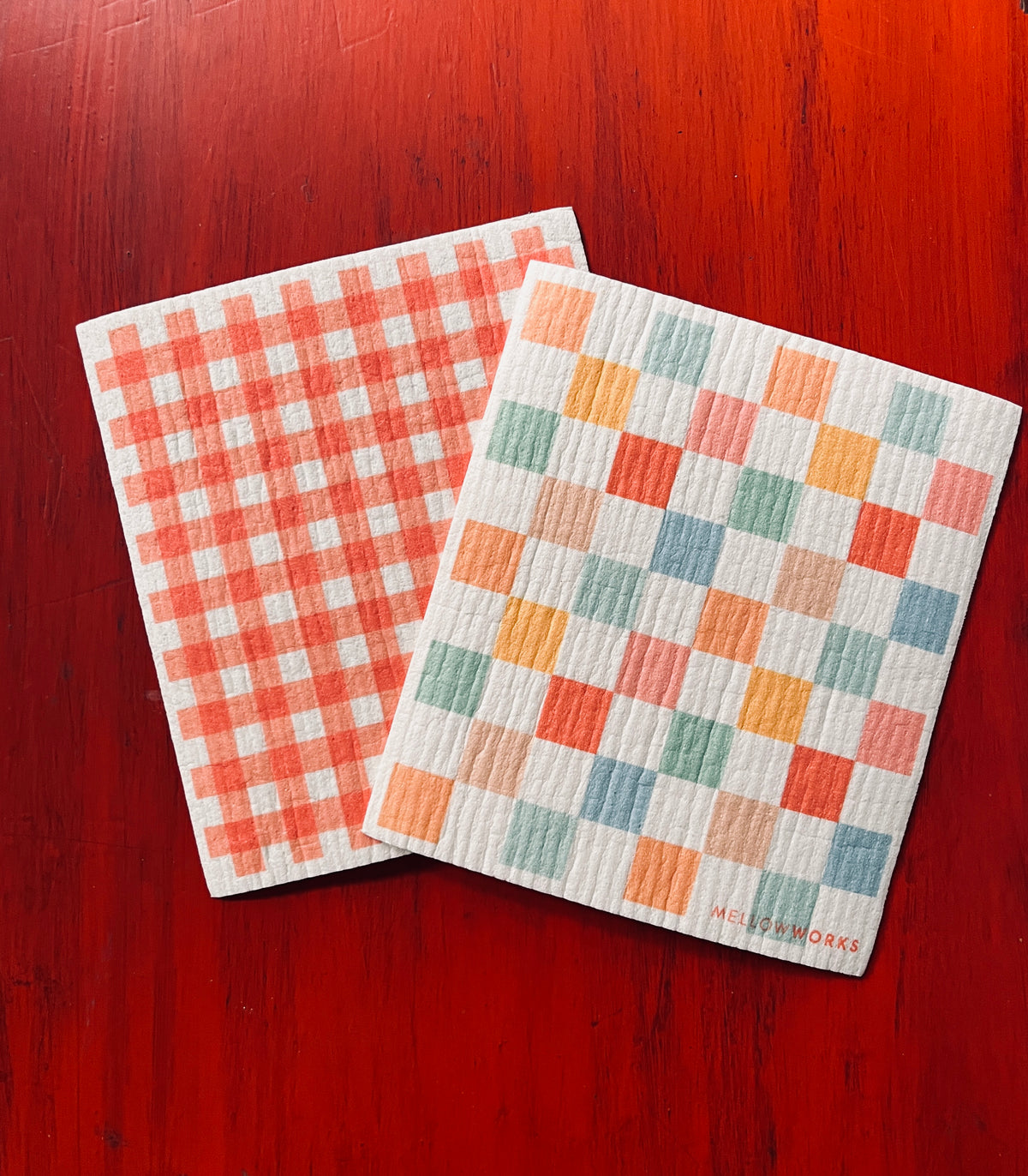Red Gingham Sponge Cloth