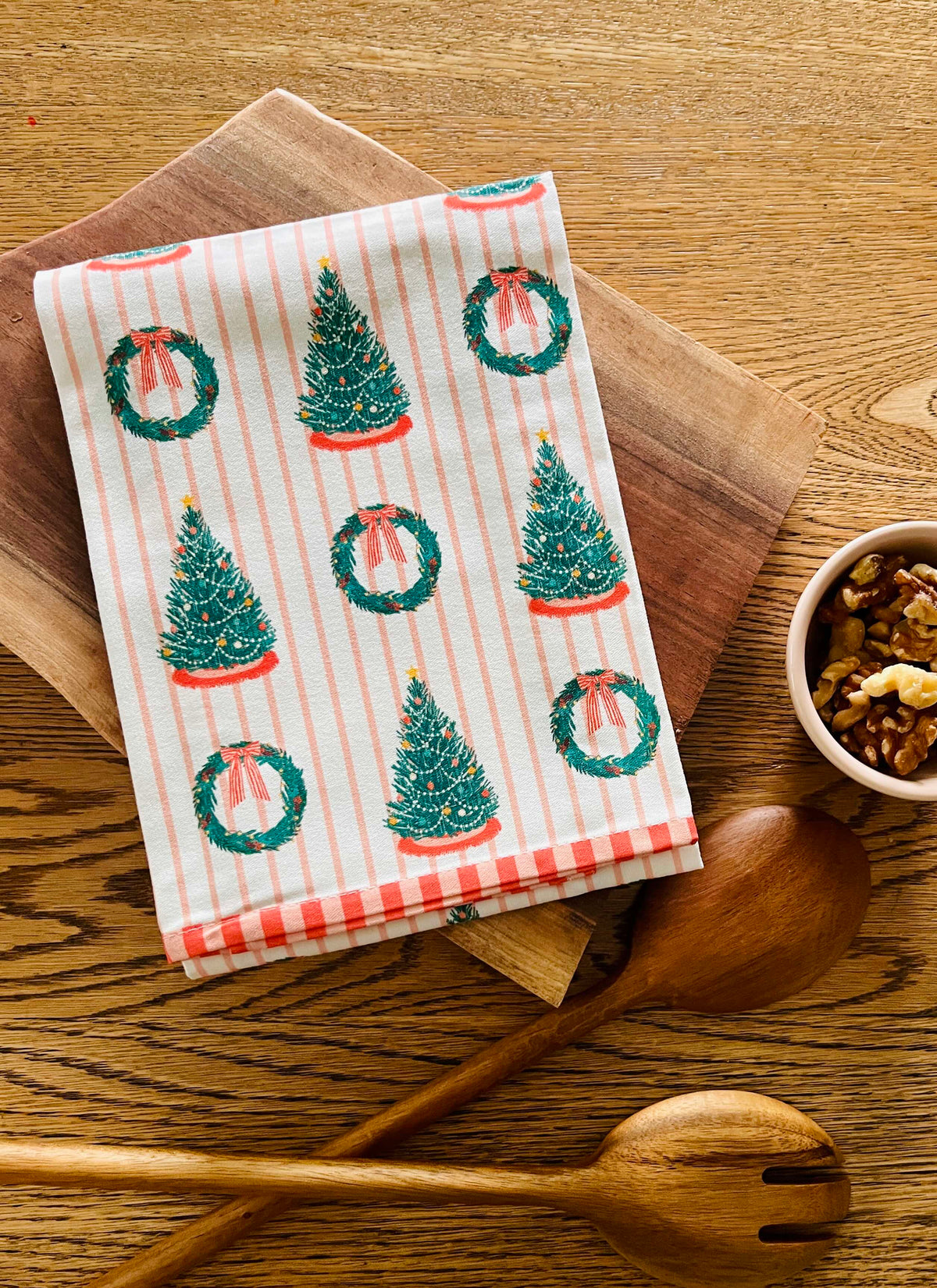 Christmas Trees Tea Towel and Sponge Cloth Gift Set