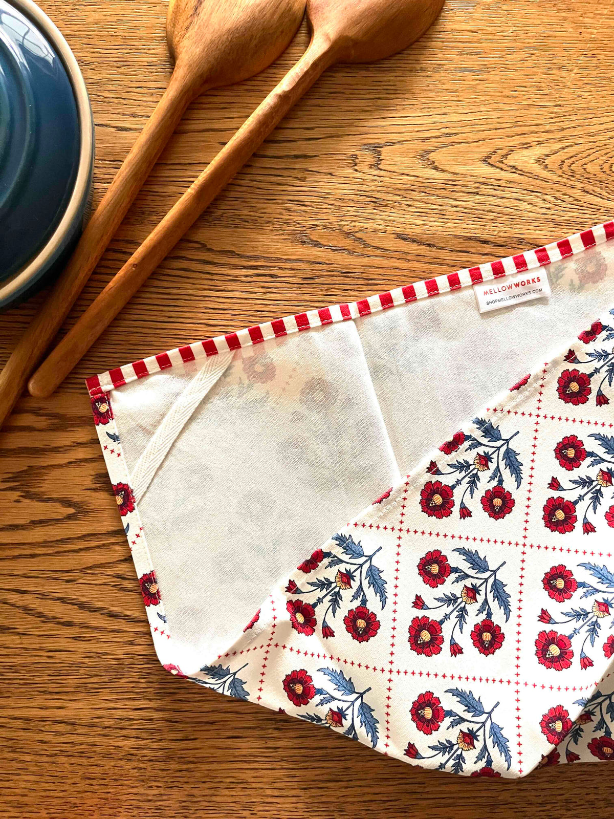 Floral Block Print Tea Towel Set