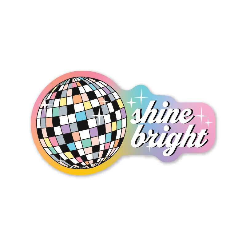 Colorful Disco Ball Vinyl Sticker 3"