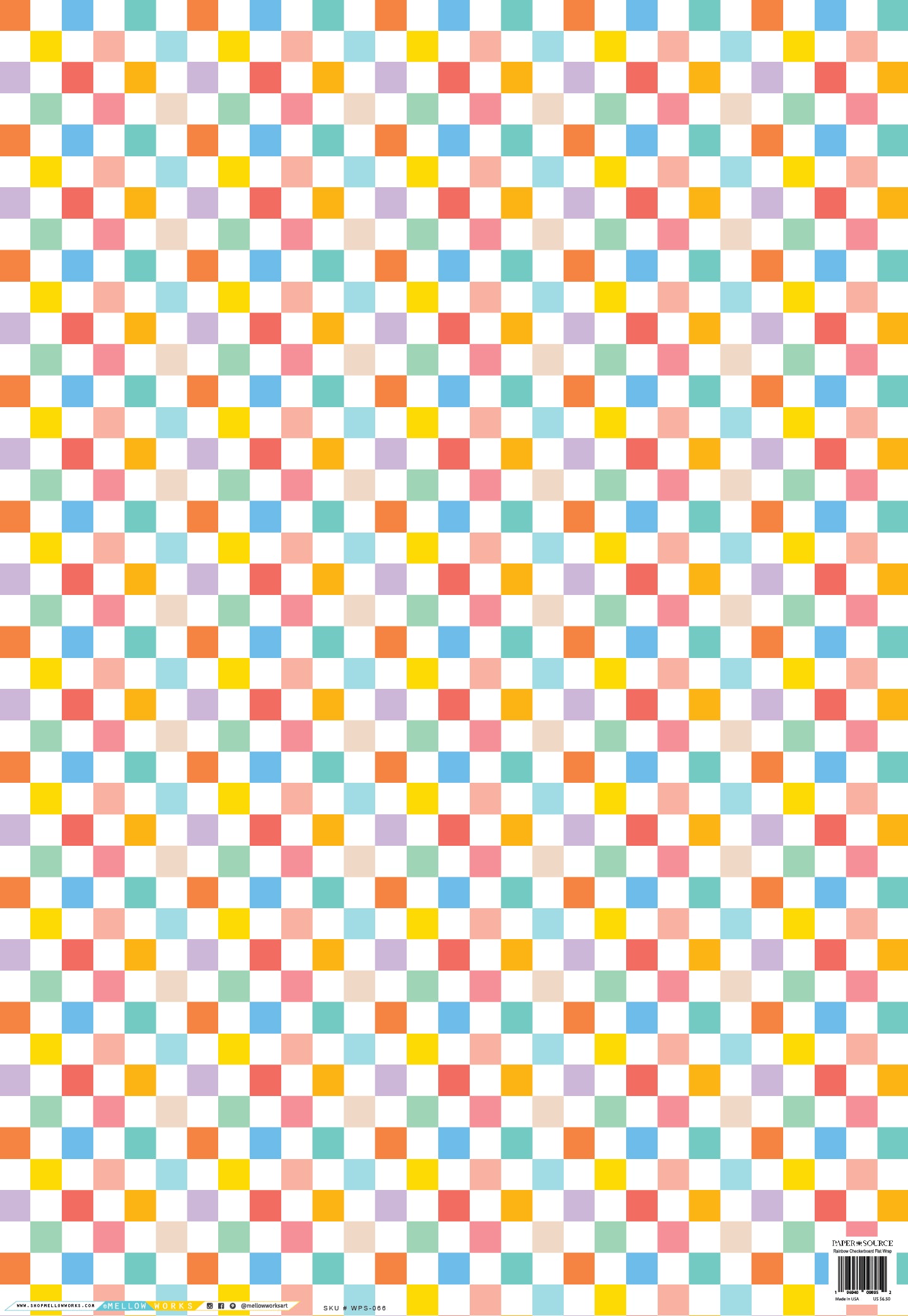 RAINBOW CHECKERBOARD Gift Wrap Sheets