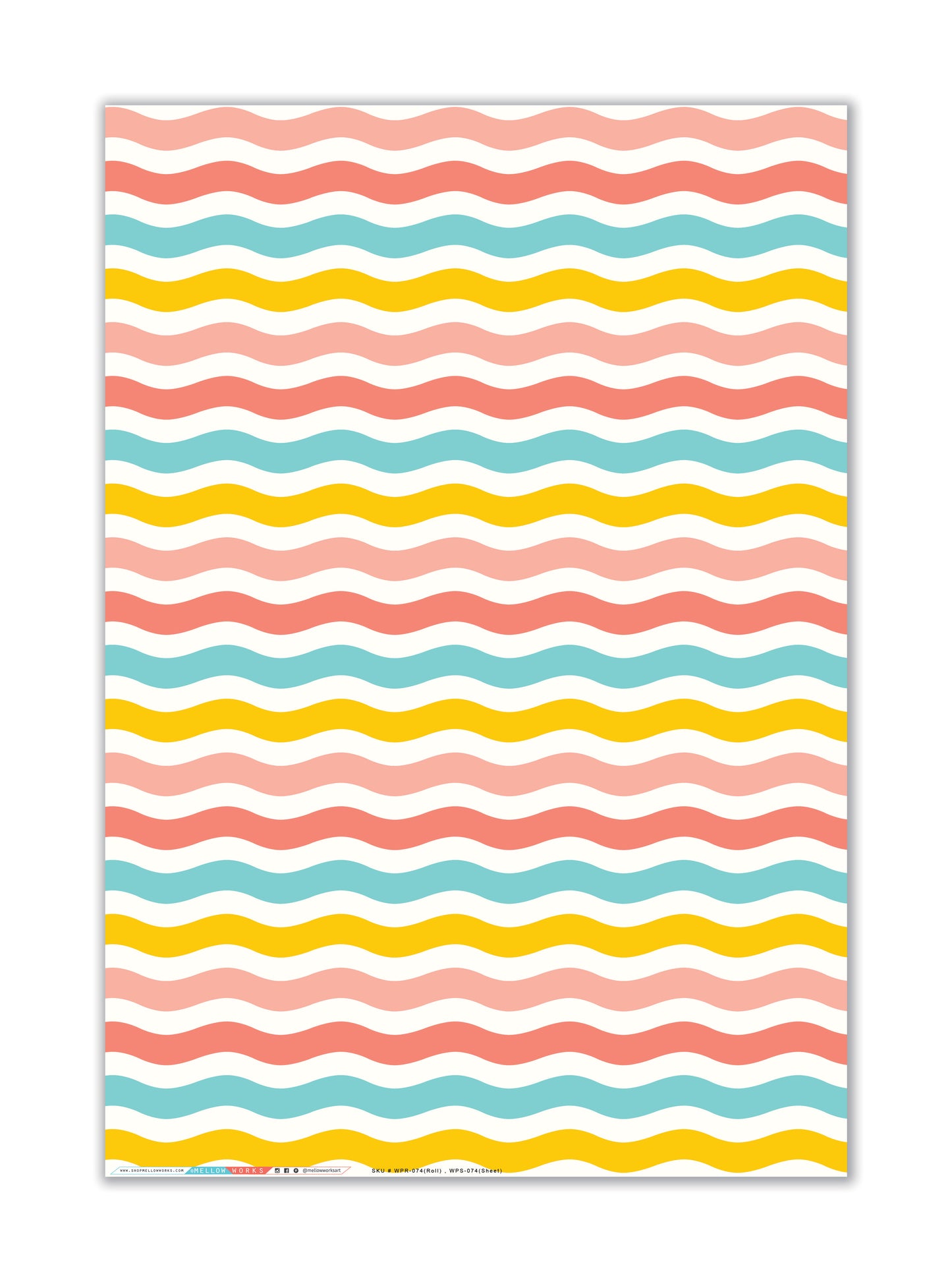 RETRO RAINBOW WAVE Gift Wrap Sheets