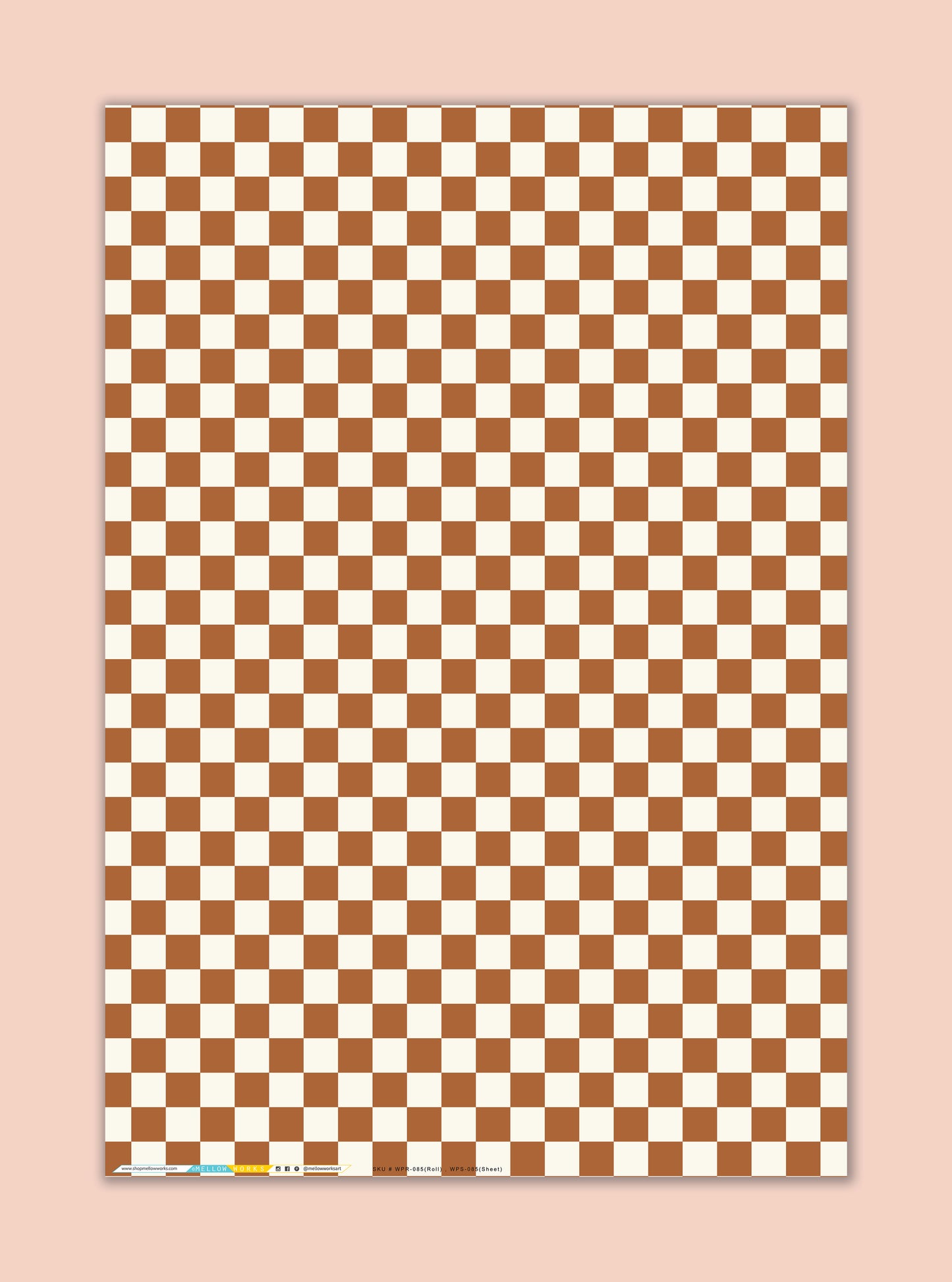 BROWN CHECKERBOARD Gift Wrap Sheets