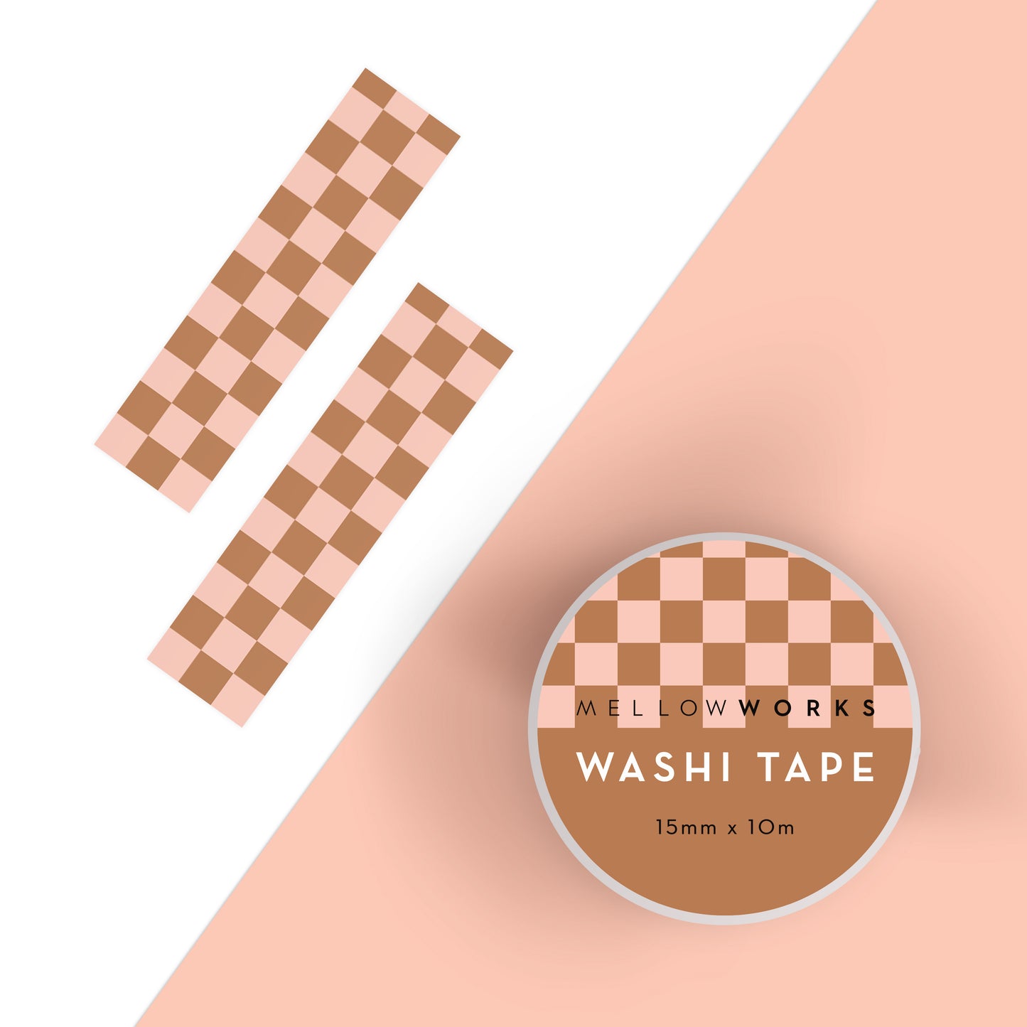 BROWN CHECKERBOARD WASHI TAPE