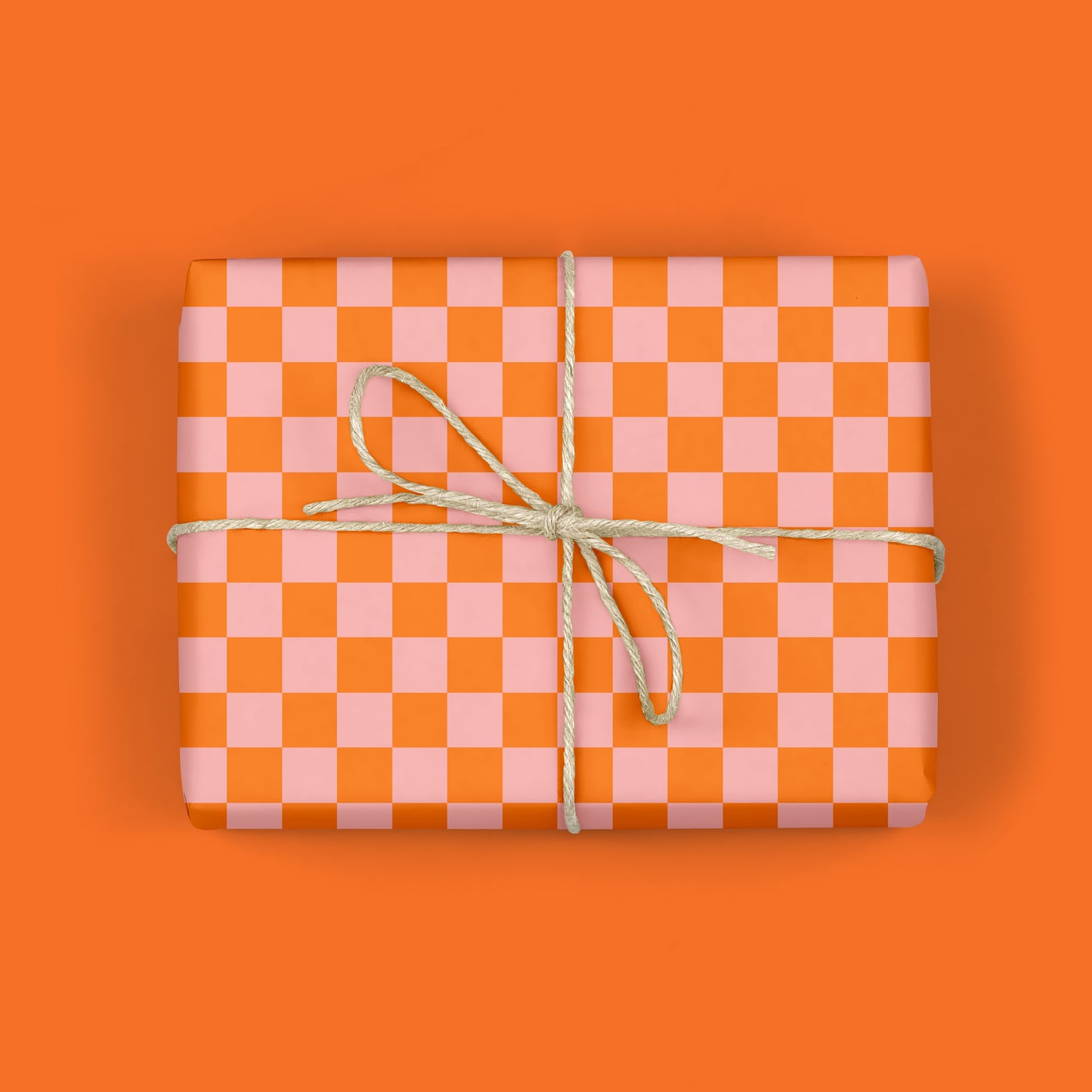 CORAL CHECKERBOARD Gift Wrap Sheets