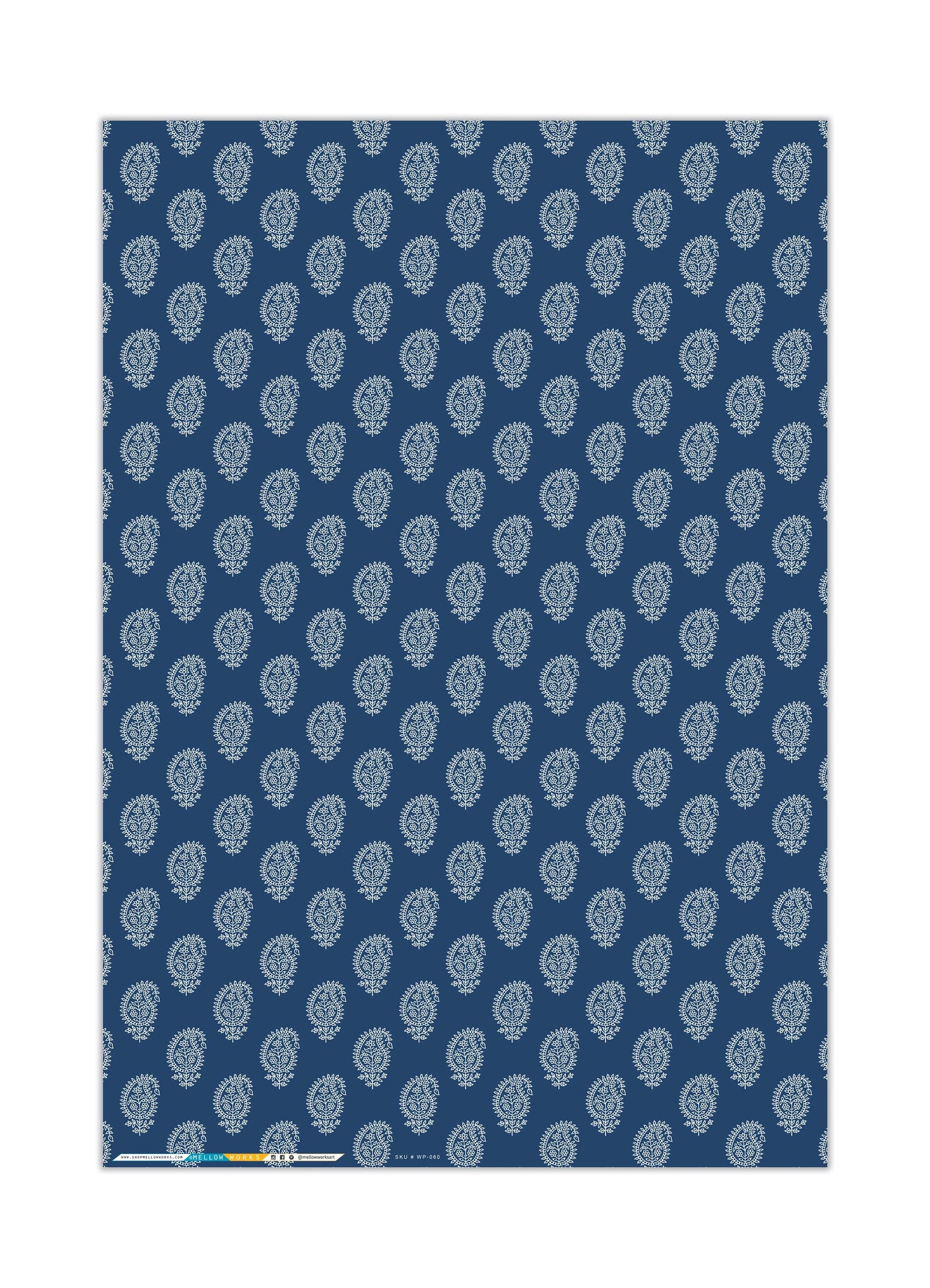 NAVY PAISLEY Gift Wrap Sheets