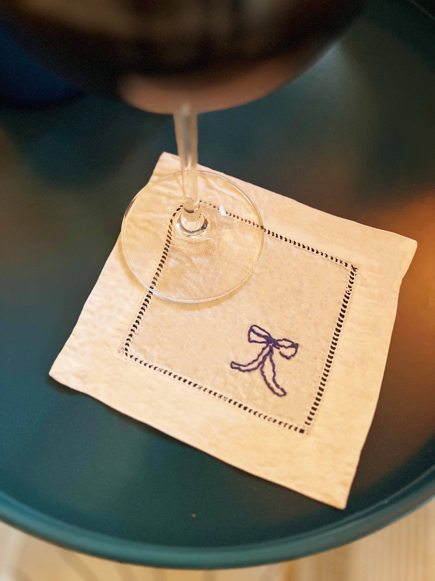 Ribbon Bow Napkins Embroidery Kit