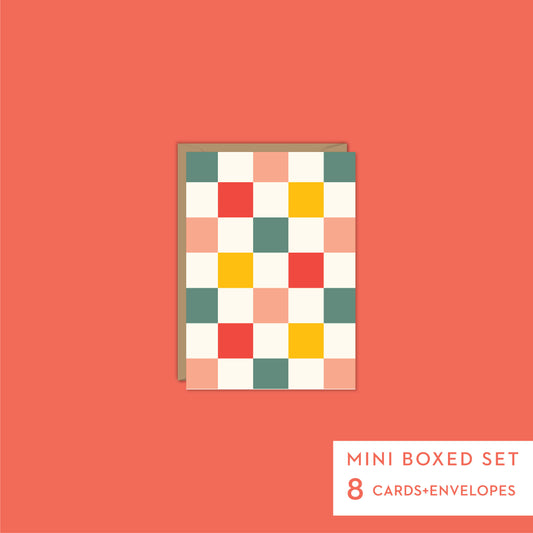 CHRISTMAS CHECKERBOARD-Mini Boxed Set of 8 cards