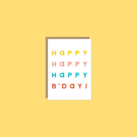 HAPPY HAPPY BIRTHDAY MINI ENCLOSURE CARD
