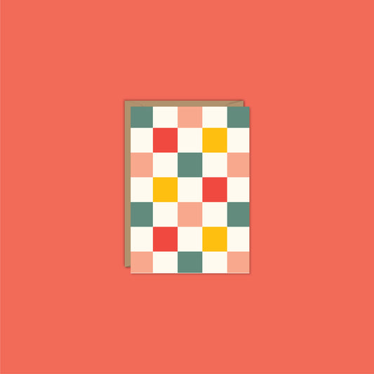 CHRISTMAS CHECKERBOARD MINI ENCLOSURE CARD