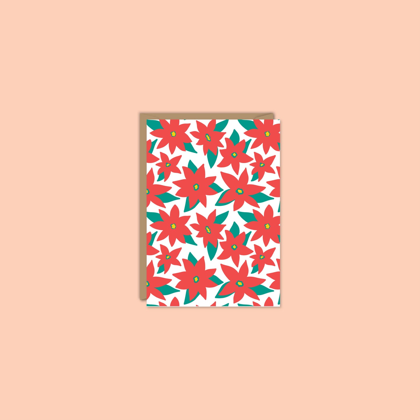 MODERN POINSETTIA MINI ENCLOSURE CARD