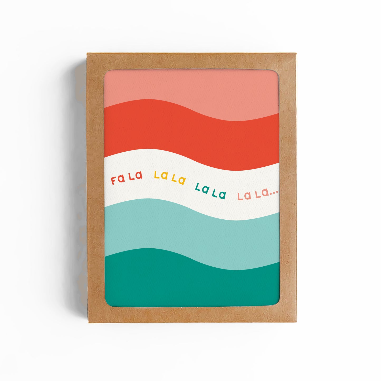 FA LA LA CHRISTMAS CARD - RETRO WAVE - BOXED SET OF 8