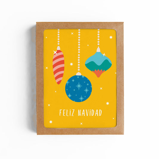 FELIZ NAVIDAD Christmas card-BOXED SET OF 8