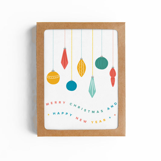 MERRY CHRISTMAS AND HAPPY NEW YEAR CARD-BOXED SET OF 8