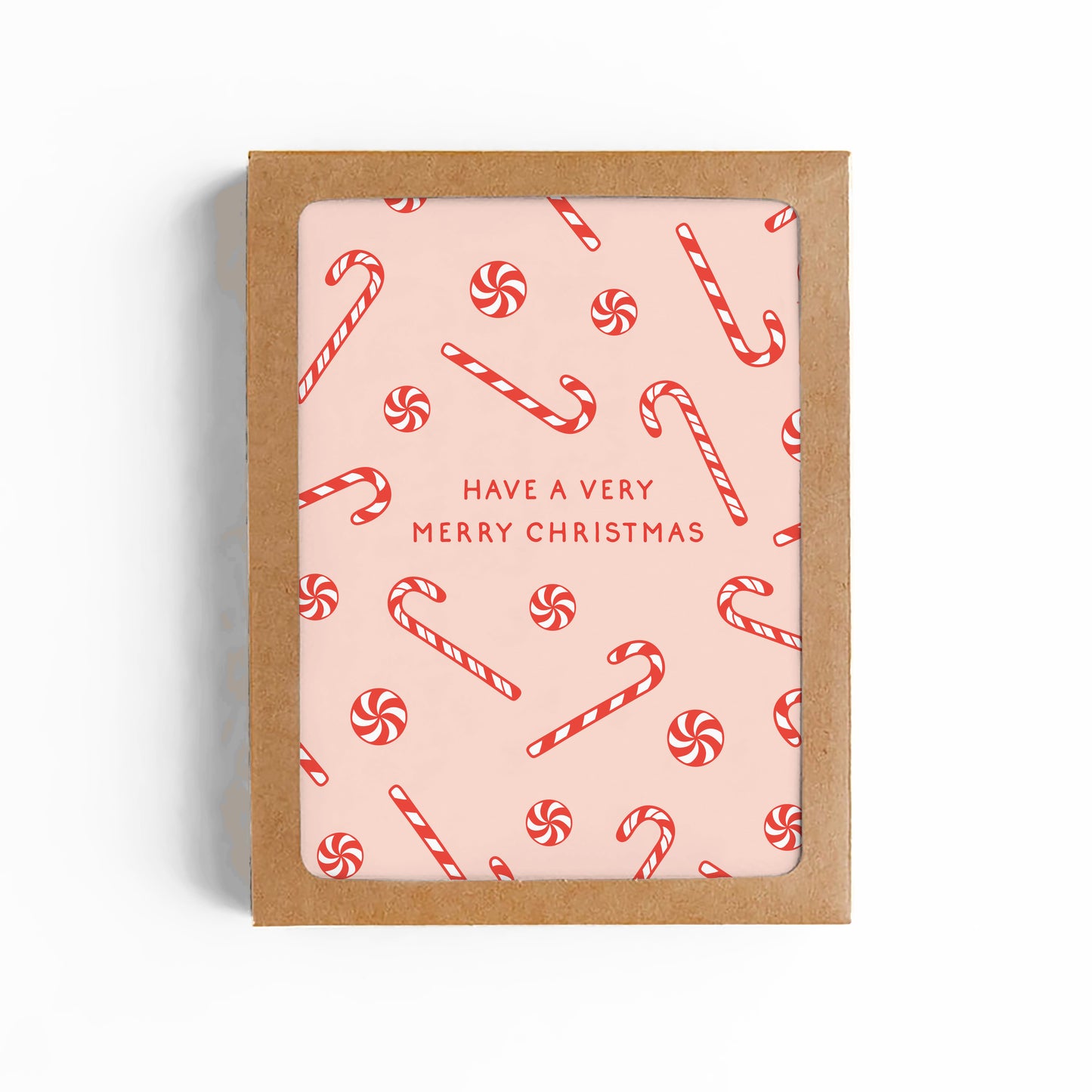 CANDY CANE LANE Merry Christmas Card-BOXED SET OF 8