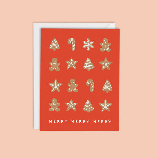 CHRISTMAS COOKIES-Merry Merry Merry Card