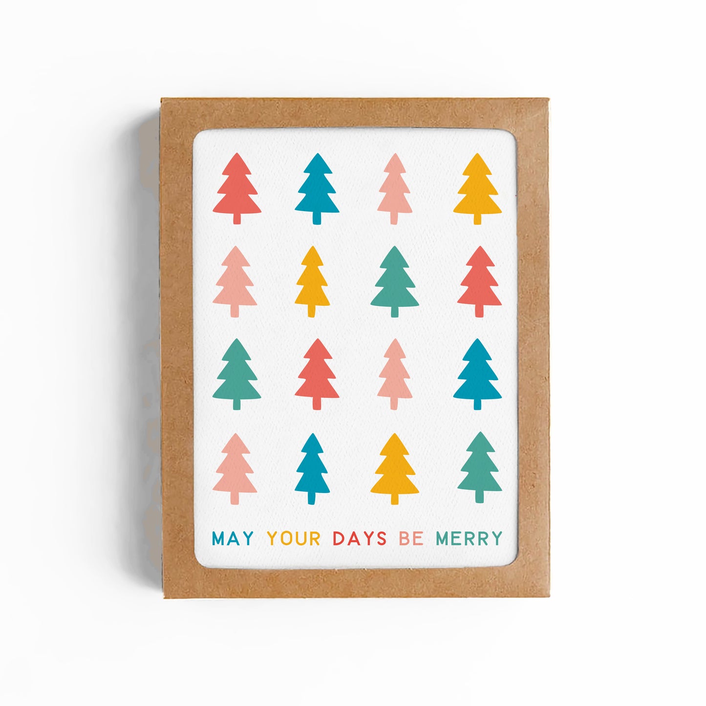 Rainbow Trees Holiday Card -BOXED SET OF 8