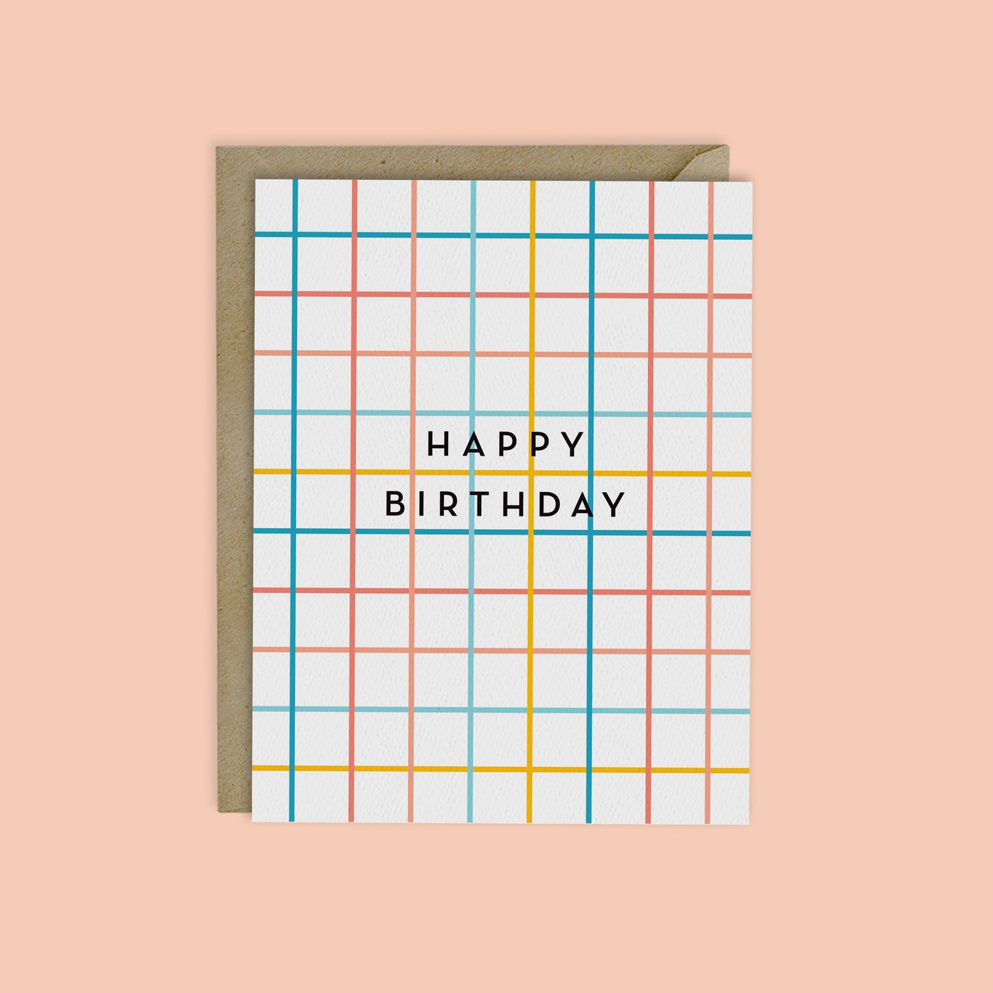 COLORFUL GRID HAPPY BIRTHDAY CARD