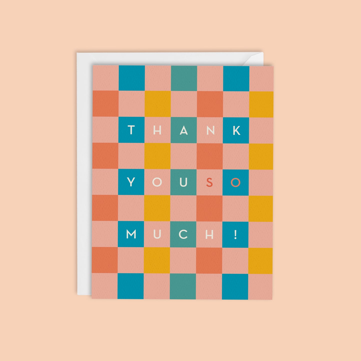 THANK YOU SO MUCH, Retro Checkerboard  Card