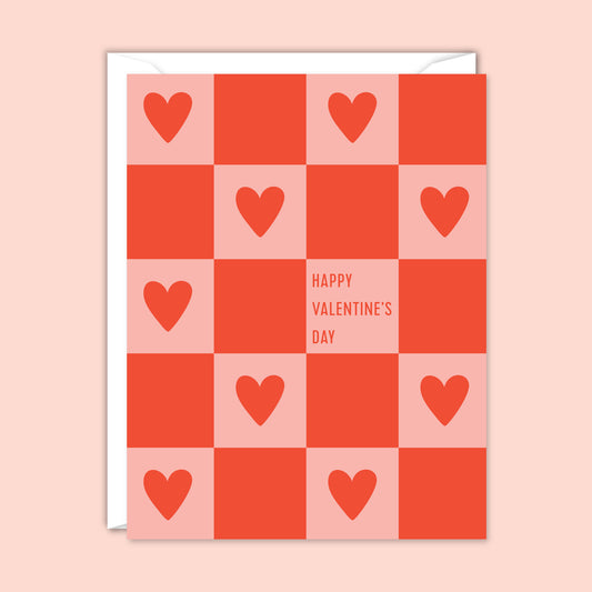 Red Hearts Happy Valentine's Day card