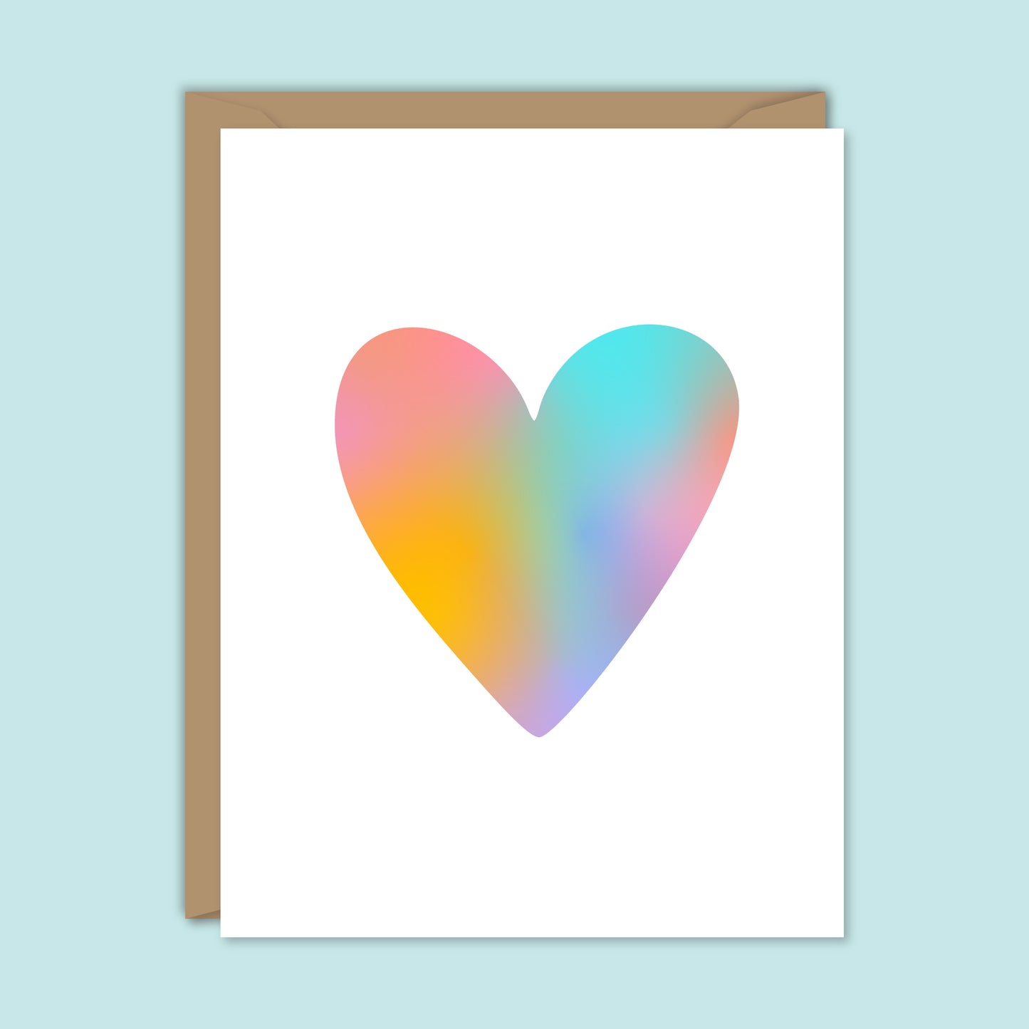 Rainbow Ombre Heart Card