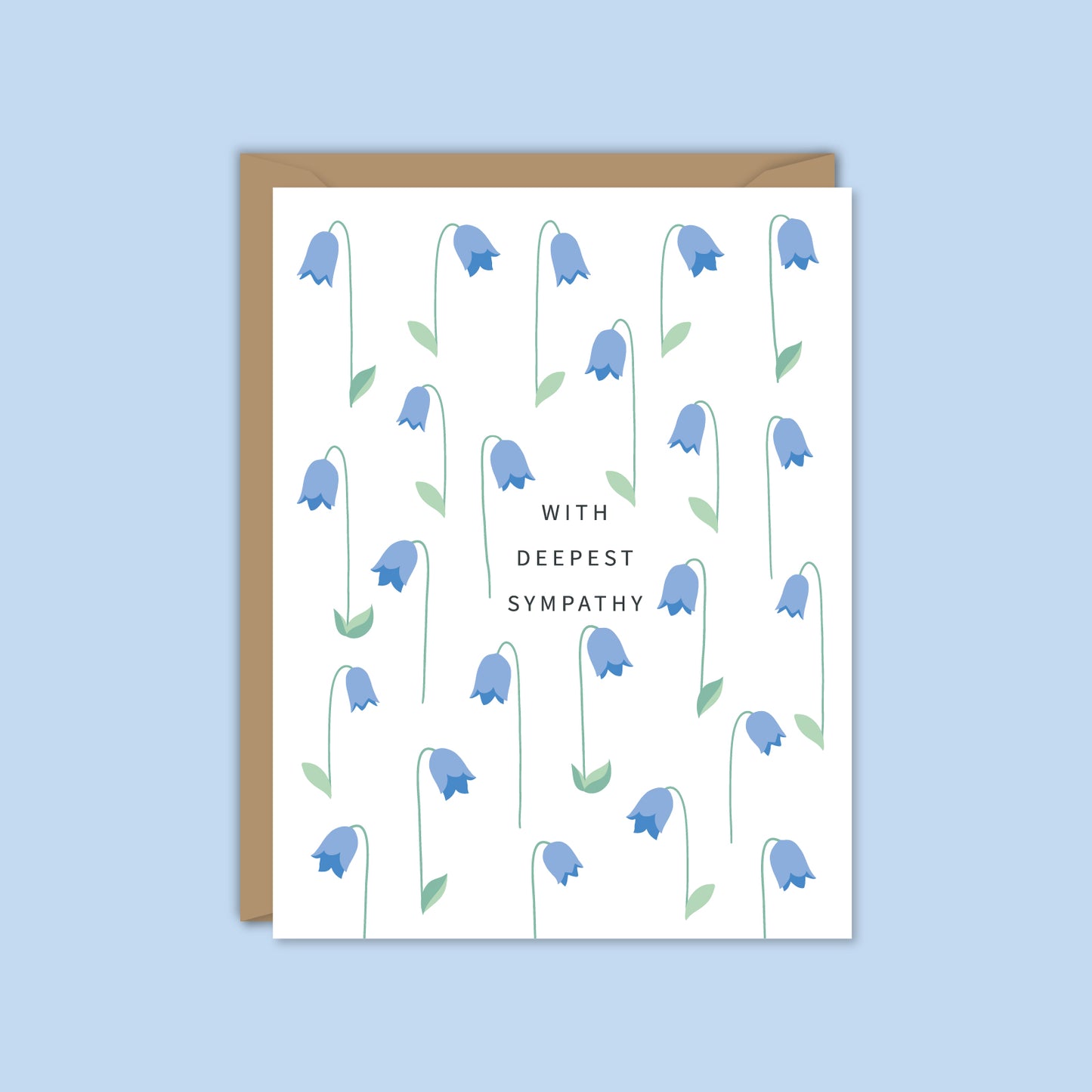 WITH DEEPEST SYMPATHY - BLUEBELLS CARD