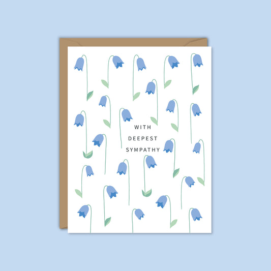 WITH DEEPEST SYMPATHY - BLUEBELLS CARD