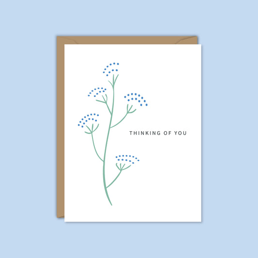 THINKING OF YOU - Simple Blue Flower