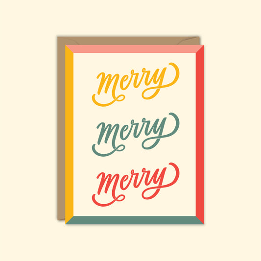 Merry Merry Retro Christmas Card