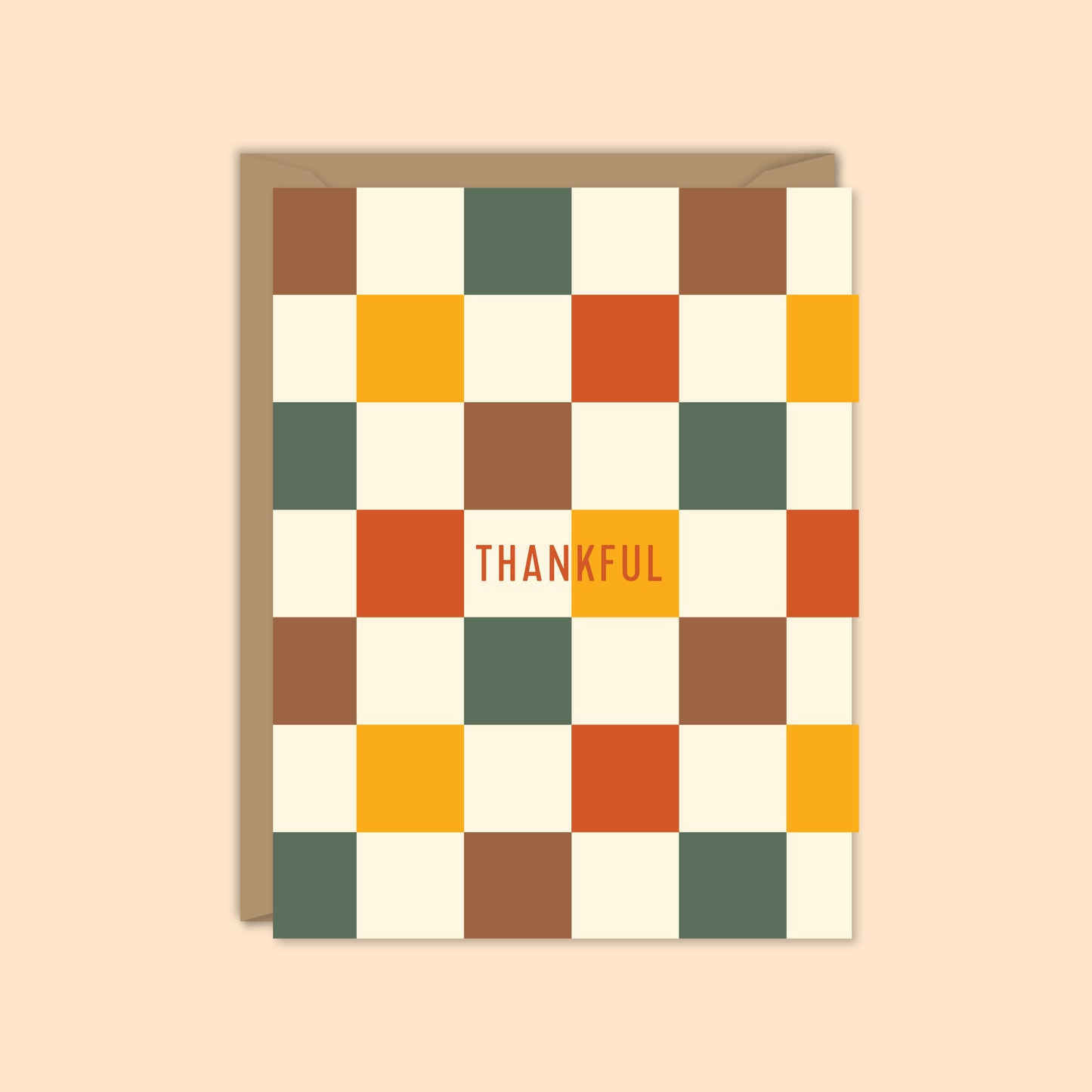 Thankful Fall Checkerboard Card-Boxed Set of 8