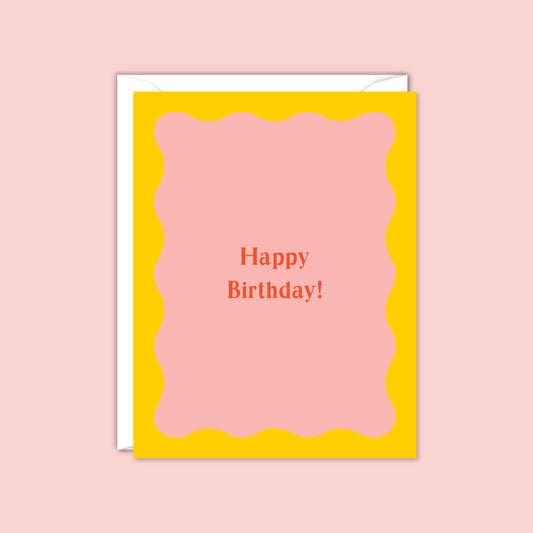 WAVY FRAME RETRO HAPPY BDAY CARD