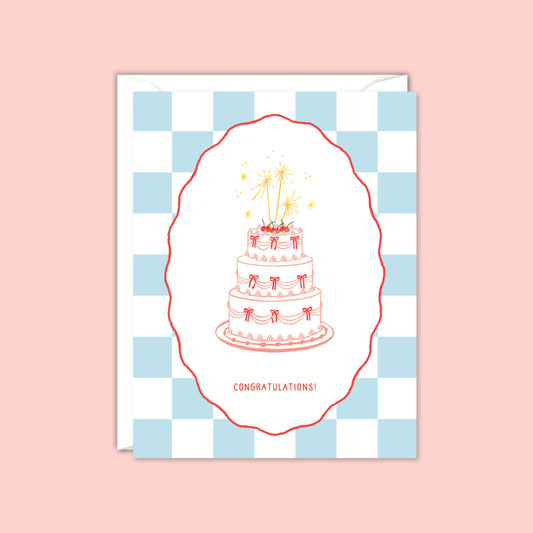 WEDDING CAKE CONGRATULATIONS CARD