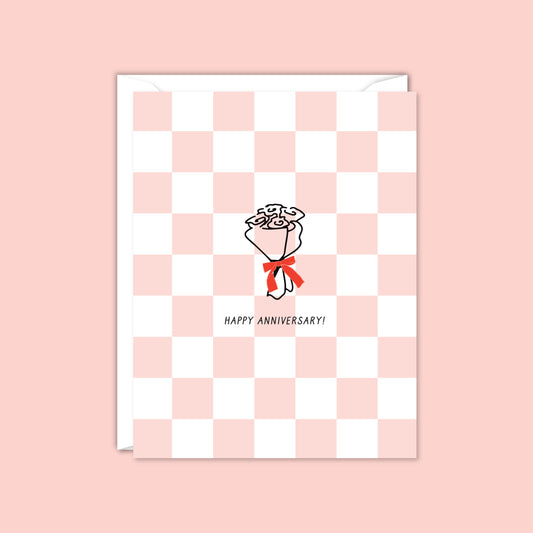 BOUQUET OF ROSES HAPPY ANNIVERSARY CARD