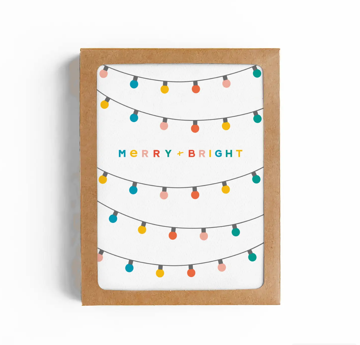 Merry Christmas Lights Card-BOXED SET OF 8