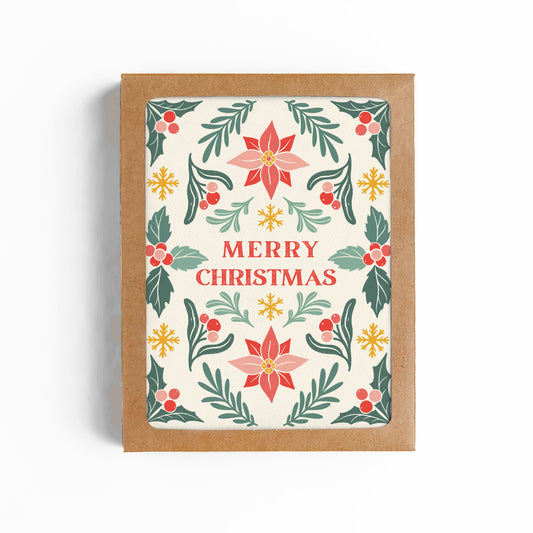 VINTAGE MERRY CHRISTMAS CARD-BOXED SET OF 8