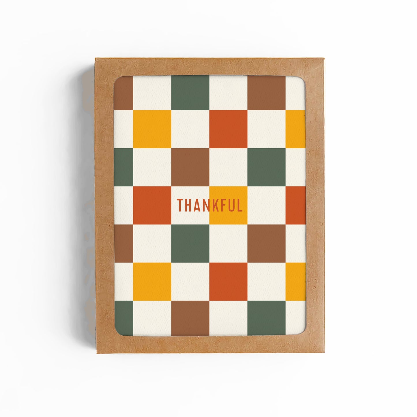 Thankful Fall Checkerboard Card-Boxed Set of 8