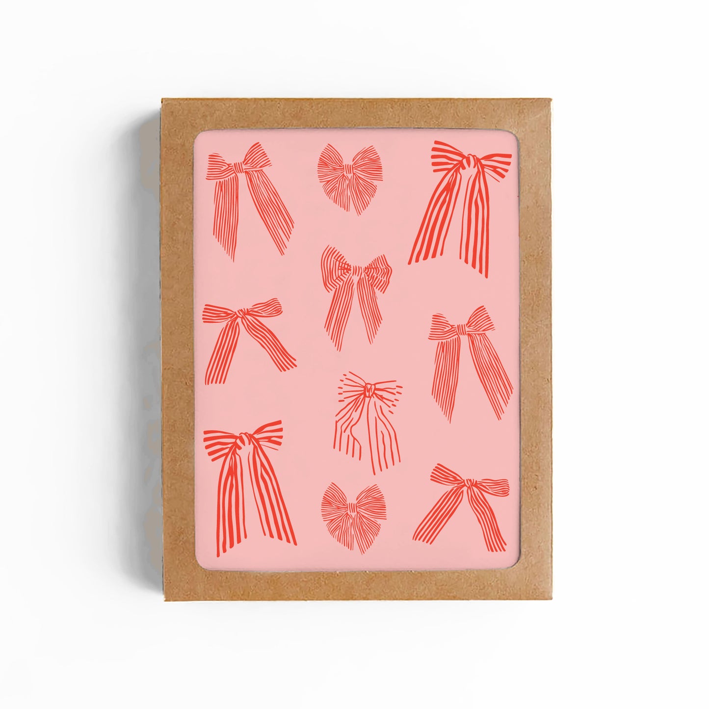 Red Bows Blank Card-BOXED SET OF 8