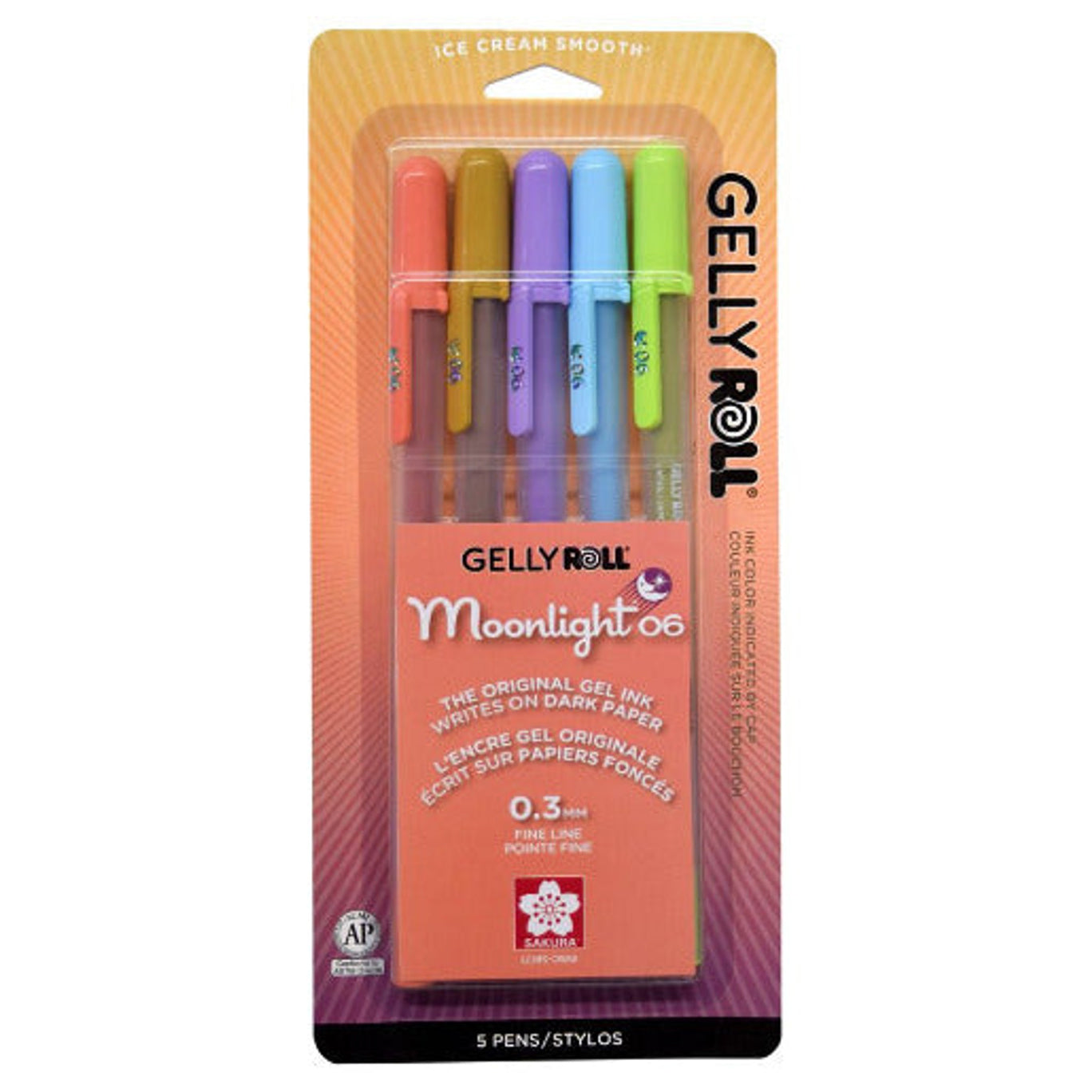 GELLY ROLL MOONLIGHT, Day Light 06 Fine Tip- Set of 5