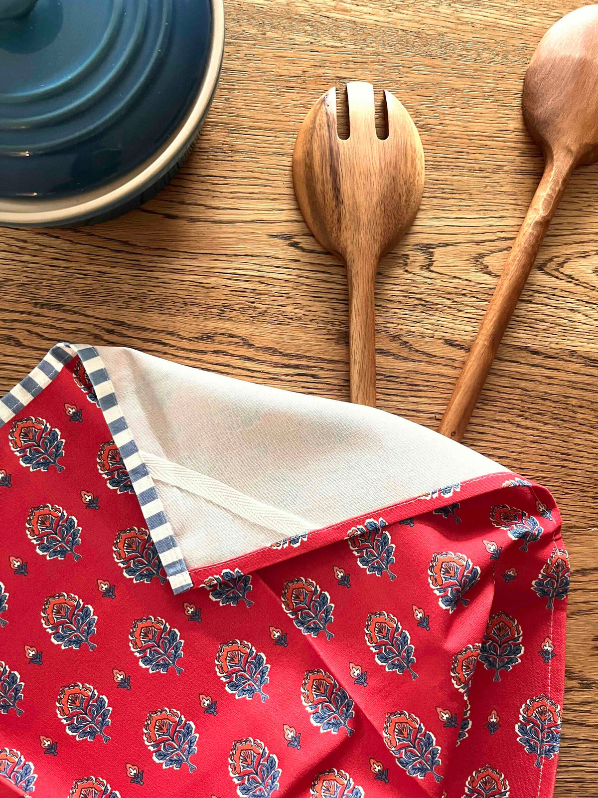 Floral Block Print Tea Towel Set
