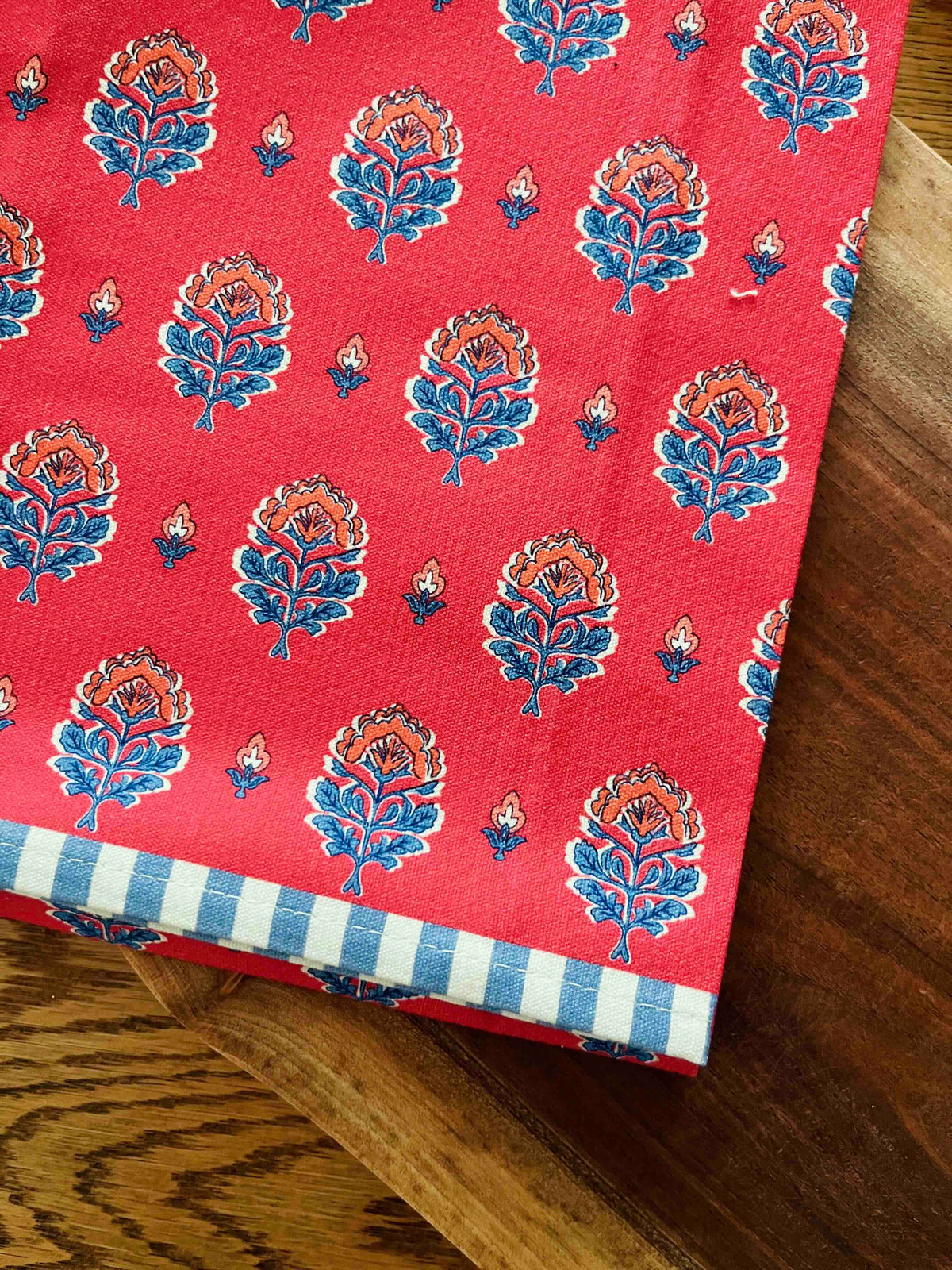 Floral Block Print Tea Towel Set