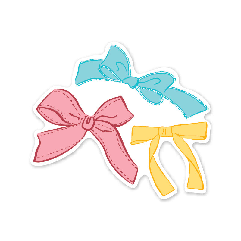 Vintage Bows Clear Sticker 3"